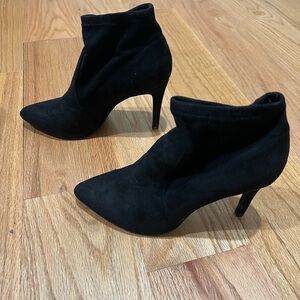 Black velvet booties
